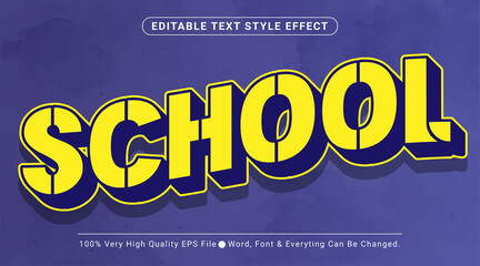 School text with retro vintage style effect, editable Text Effect