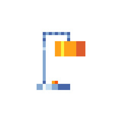 Obraz premium Table lamp icon. Pixel art style design. 8-bit sprites. Isolated vector illustration.