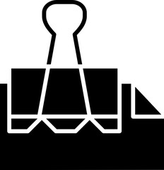 Binder Clip Icon. School elements concept icon style