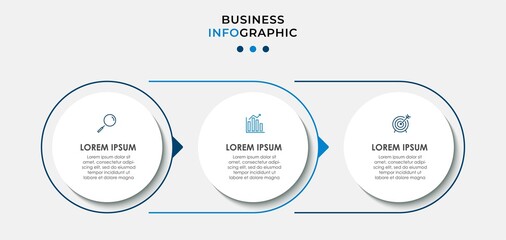 Vector Infographic design business template with icons and 3 options or steps. Can be used for process diagram, presentations, workflow layout, banner, flow chart, info graph