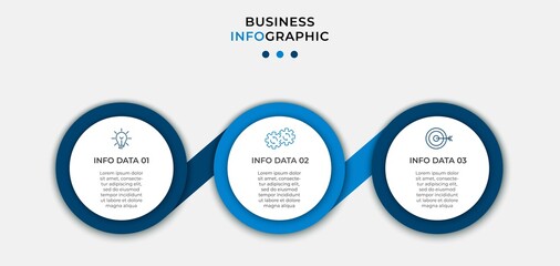 Vector Infographic design business template with icons and 3 options or steps. Can be used for process diagram, presentations, workflow layout, banner, flow chart, info graph