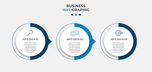 Vector Infographic design business template with icons and 3 options or steps. Can be used for process diagram, presentations, workflow layout, banner, flow chart, info graph