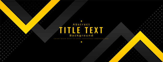 abstract yellow and black wide banner