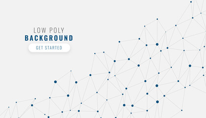 low poly white network connection background