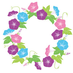 夏をイメージした朝顔のイラスト背景素材