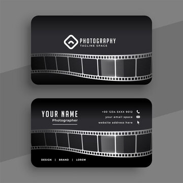 Photographers Business Card With Film Reel Design