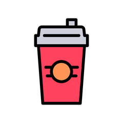 Drink icon Design Template. Illustration vector graphic. simple flat color line style icon isolated on white background. Perfect for your web site design, logo, symbols of restaurants, cafe