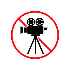 No camera icon. Camera ban icon isolated on white background