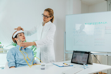 Biofeedback EEG or Electroencephalograph Training at a Health Center
