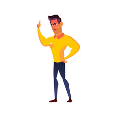 youth man swear son at home cartoon vector. youth man swear son at home character. isolated flat cartoon illustration