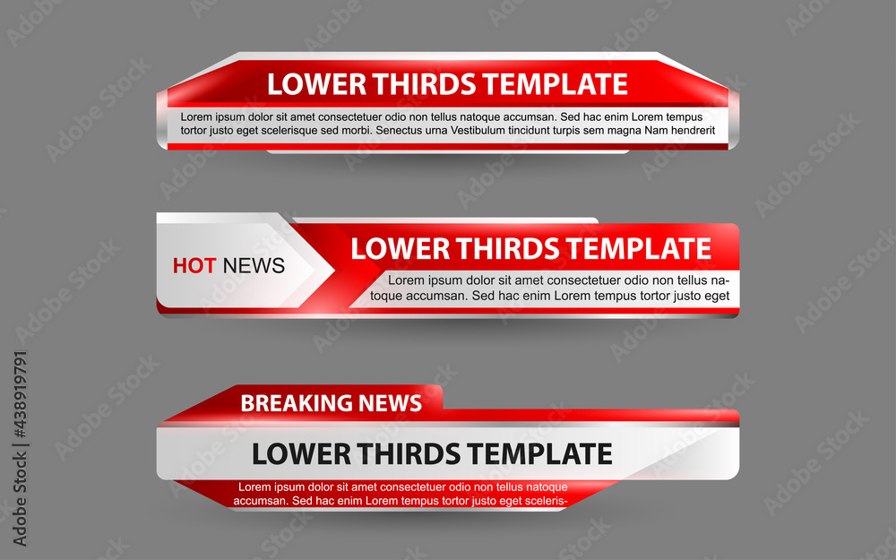 Wall mural set collection vector of broadcast news lower thirds template layout design banner for bar headline 