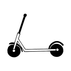 scooter icon. hand drawn doodle. vector, scandinavian, nordic, minimalism, monochrome. transport.