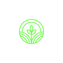 Obraz premium Agriculture modern line logo. Leaf fresh logo. Vector logo design for agriculture
