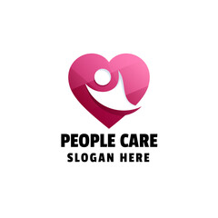 People Care Gradient Logo Design