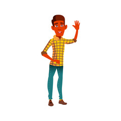 african guy welcoming friend in dance club cartoon vector. african guy welcoming friend in dance club character. isolated flat cartoon illustration