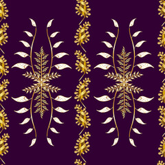 Seamless pattern with interesting doodles on colorfil background. Raster illustration.