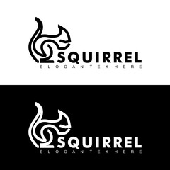 squirrel logo line design vector
