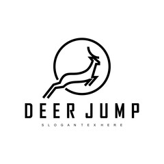 deer logo jump design vector