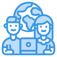 Report blue line icon