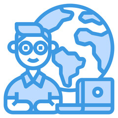 Obraz premium Report blue line icon