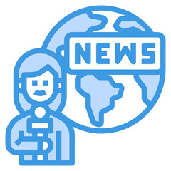 Reporter blue line icon