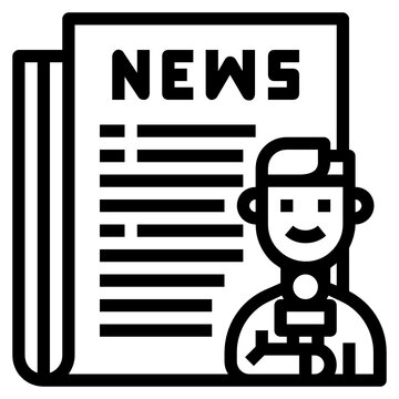 recommend clip art: Journalist line icon