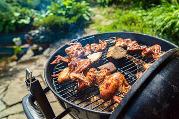 homemade wings chicken Legs on the grill