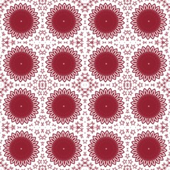 seamless pattern with red flowers on a white background