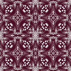 seamless white pattern on wine red background