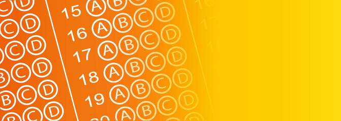 multiple choice answer paper.	