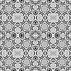 seamless black and white flower and leaf pattern