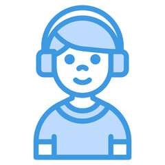 Boy blue line icon