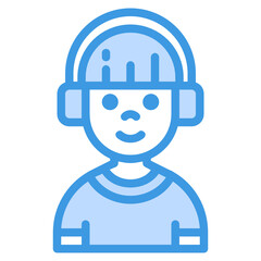 Boy blue line icon
