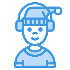 Boy blue line icon