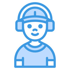 Boy blue line icon