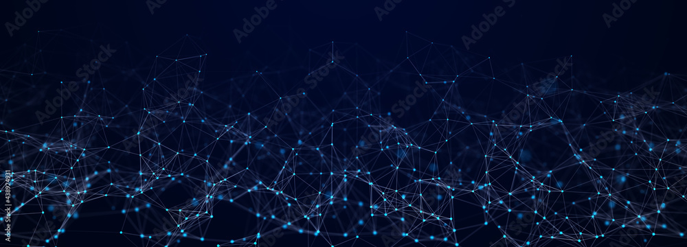 Leinwandbilder Abstract digital background of points and lines. Plexus. Big data. Network or connection. Abstract technology science background. 3d rendering