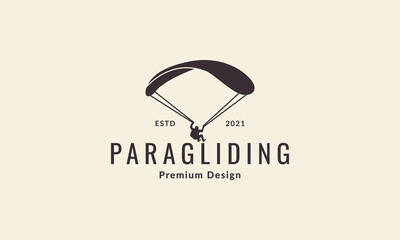 vintage paragliding logo vector icon illustration design - obrazy, fototapety, plakaty