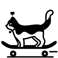 Cat plays Skateboard
