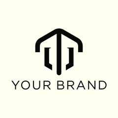 T and V logo design for company brand