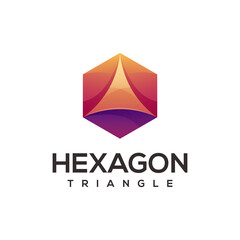 hexagon logo illustration gradient color