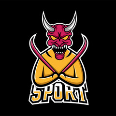 Mask sport or esport gaming mascot logo template, for your team