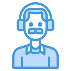 Avatar blue line icon