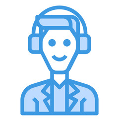 Avatar blue line icon