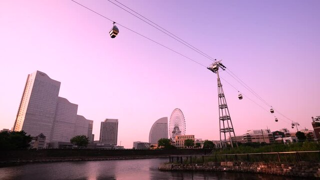 横浜　みなとみらい　夕景　横浜エアキャビン　2021年6月