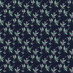 Seamless pattern with floral branches