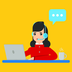 customer support icon illustration vector graphic