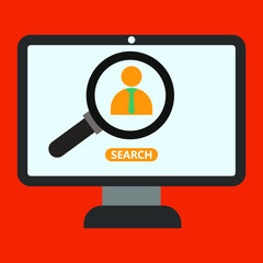search job application online icon illustration vector graphic