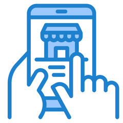 financial blue style icon