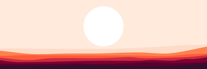 morning sunrise in mountain landscape vector illustration for wallpaper, background,  design template, and tourism backdrop design