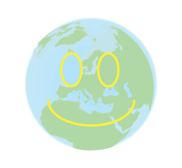 World smile icon. vector illustration